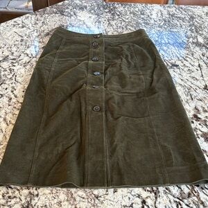 NWOT - Banana Republic Olive Corduroy Midi Skirt